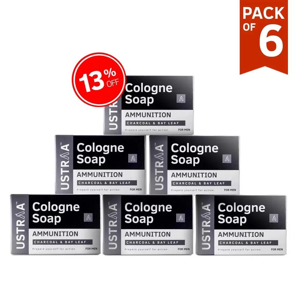 Мыло с Древесным углем и Лавровым листом (100 г х 6 шт), Ammunition Cologne Soap, Ustraa