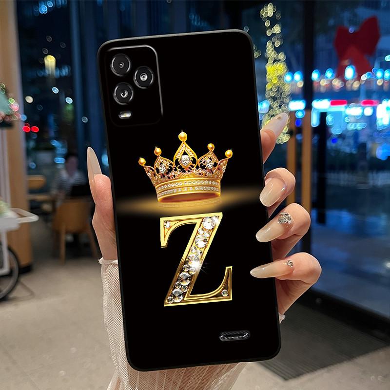 Crown Initial Letter Black Case For BLU View 5 Pro Protective Soft Silicone Shockproof Casing For BLU View 5 Pro Back Cover