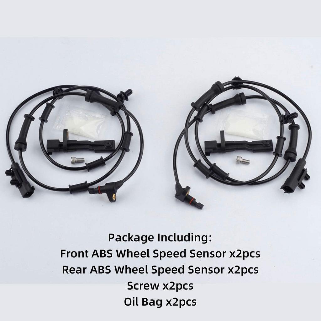 Dasbecan Front & Rear ABS Wheel Speed Sensor for Jeep Wrangler 3.6L 2012-2017 Jeep