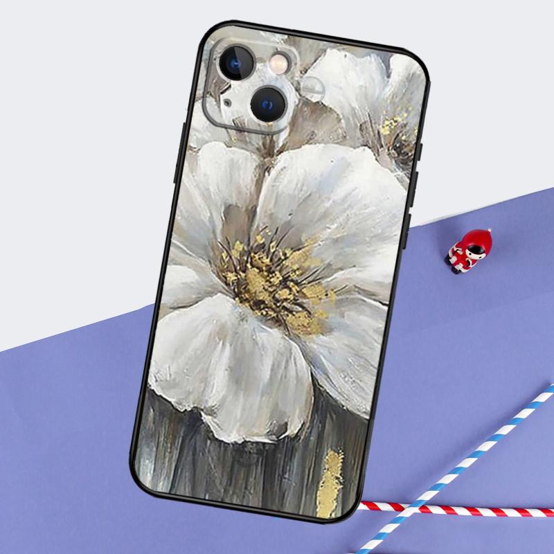 3D Чехол с цветочным рельефом для iPhone 16 Pro Max 11 13 14 15 Pro Max 12 Mini XR 16 15 Plus 16e Задняя крышка