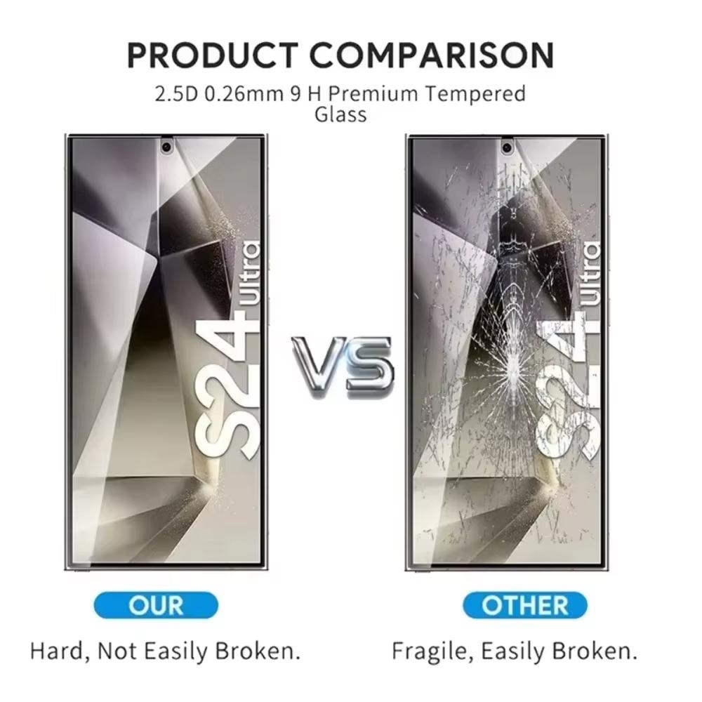 4 шт. Закаленное стекло с разблокировкой по отпечатку пальца для Samsung Galaxy S26 S25 Edge S24 Ultra S23 S22 S21 Plus S20 FE Note20 5G Защитная пленка для экрана