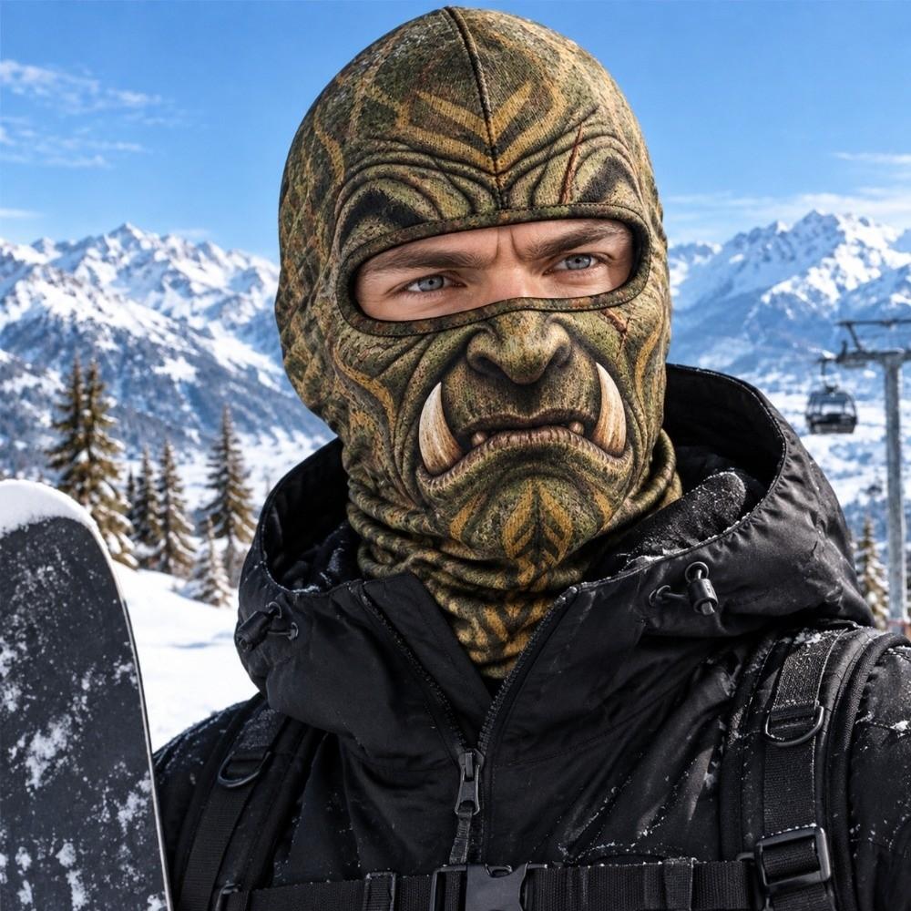 3D Printed Skull Demon Print Funny Ski Mask Full Coverage Novelty Headwear Outdoor/Cycling/Pranks