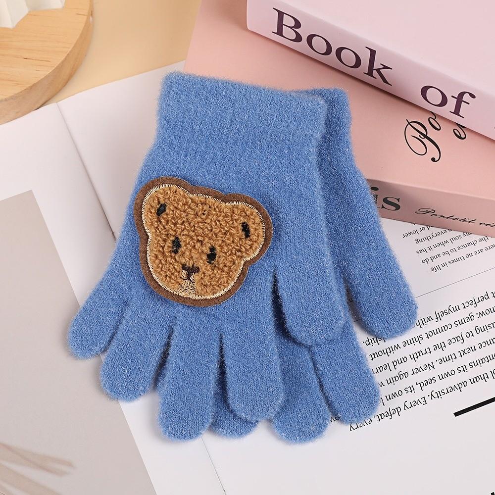 Windproof Warm Mittens Cute Cartoon Bear Full Finger Gloves New Children Gloves Children