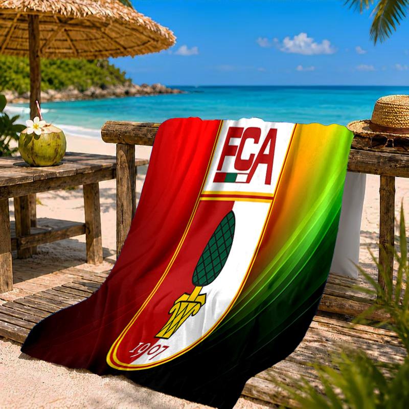 Augs-burg Football Crest Beach Towel Microfiber Beach Towel, Lightweight and Quick-Dry, for Summer Travel, Swimming Pool Fan Birthday Gift