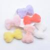 12Pcs 55*35mm Soft Plush Furry Bow Tie Applique Scrapbooking DIY Sewing On Patches Home Decoration Accessories Ornament Supplies