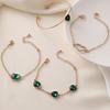 Elegant Emerald Zircon Bracelet Set: European & American Style, Simple Love Light Luxury, 4-Piece, with Shining Square Design