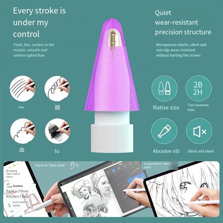 1PC 2b подходит для Apple Pencil Apple Pencil первого и второго поколения iPad Needle Needle Needle Mute оригинальная замена