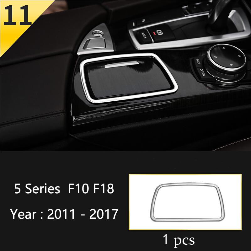 Car Styling Console Multimedia AC CD Panel Decoration Frame Cover Trim Strip Sticker For BMW 5 Series F10 Interior Accessories NM5