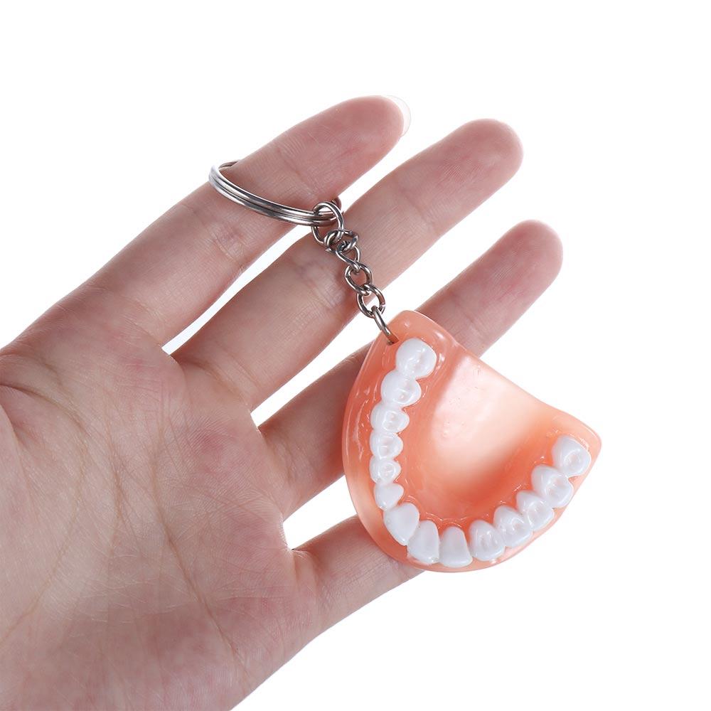 Resin Upper Jaw Teeth Shape Teeth Keyring Teeth Pendant Tooth Key Chain Denture Key Chain
