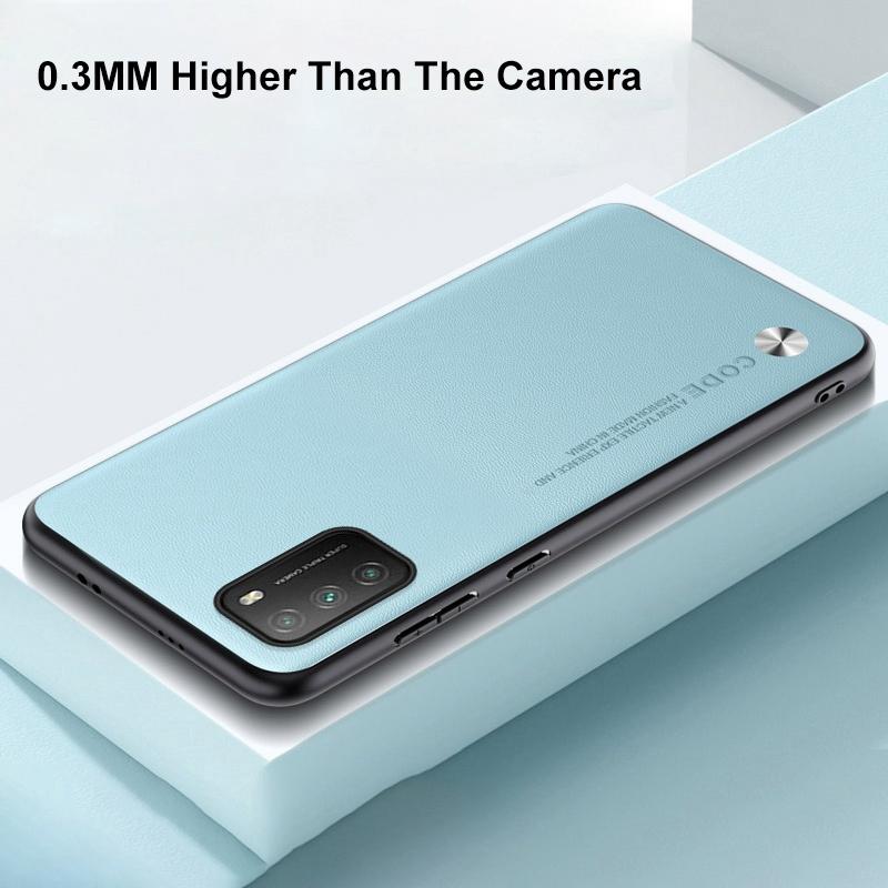 Luxury PU Leather Case For Xiaomi Poco M3 Back Cover Matte Silicone Shockproof Full Protection Phone Case For Poco M3 PocoM3