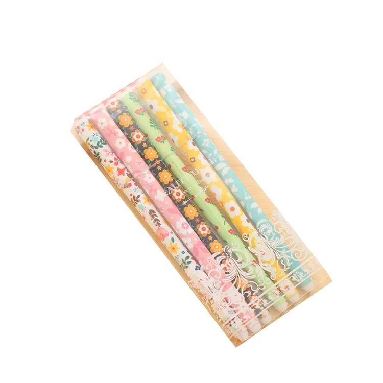 Креативный корейский канцелярский набор из 6 ручек для подписи, награда, черные чернила, школьные и офисные принадлежности для письма, красочный стиль, детский подарок