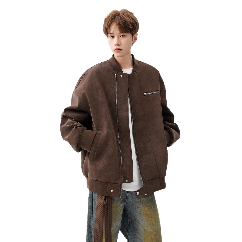 Бейсбольная форма Мужская осенняя кожаная куртка Дизайн Короткая рабочая куртка