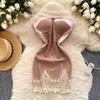 Summer Women Sexy Strapless Lace Patchwork Club Party Mini Short Slim Bodycon Pencil Dresses