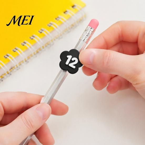 Stationery Loss Prevention 30PCS Numbered Pencil Toppers, Reusable Prevent Confusion Labels, Back to School Essentials Plastic Tracking Marker Clips,