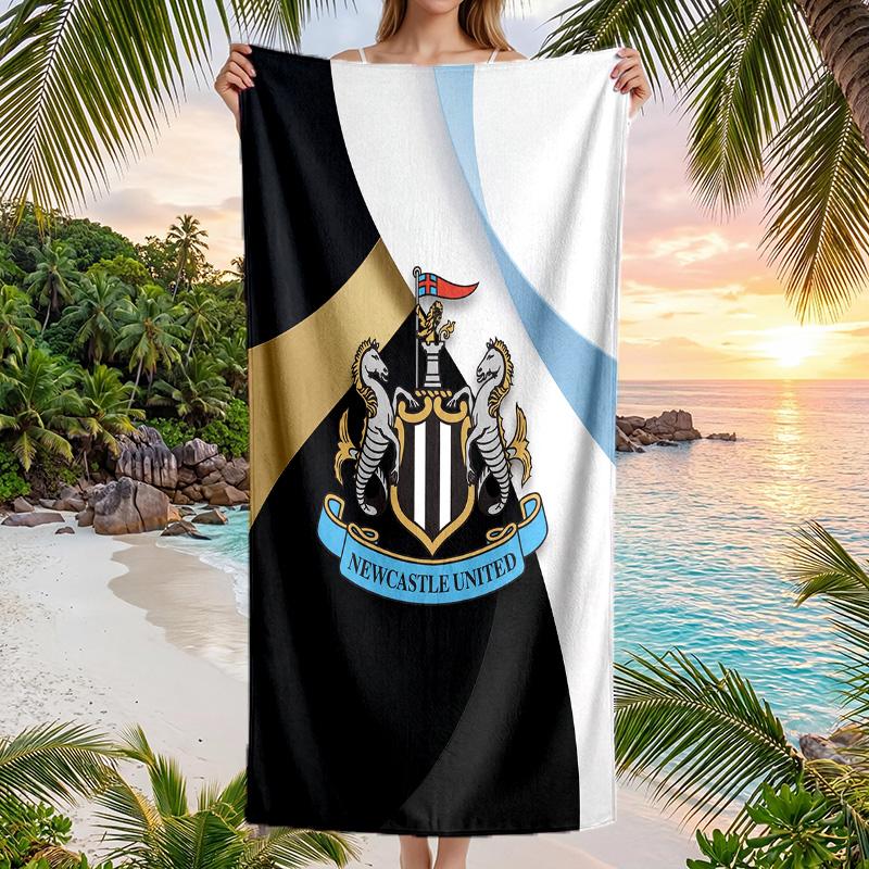 Пляжное полотенце Newcastle United Football Мягкое из микрофибры Летнее полотенце Быстросохнущее Впитывающее полотенце для пляжа Бассейна Путешествий