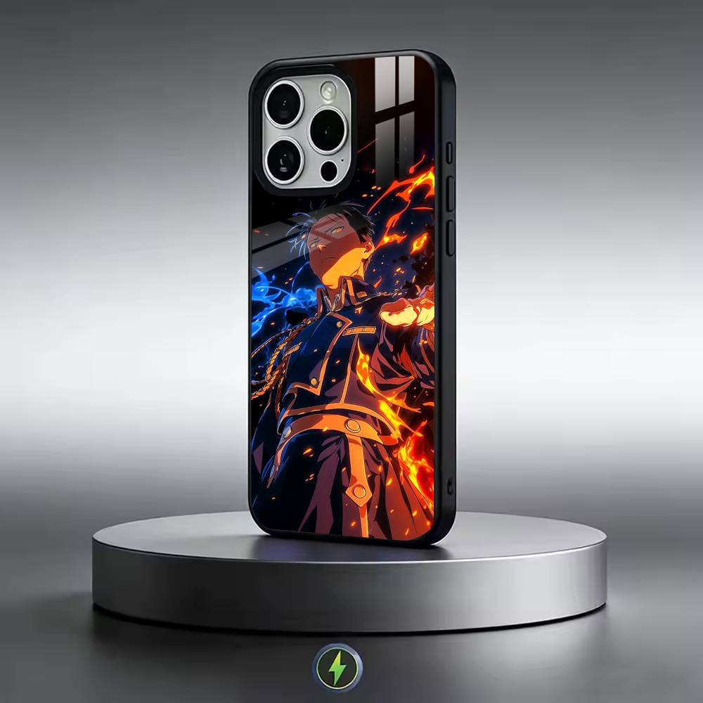 Чехол для телефона Fullmetal Alchemist Рой для iPhone 17, 16, 15, 14, 13, 12, 11 Plus, Pro, магнитный с беспроводной зарядкой MagSafe