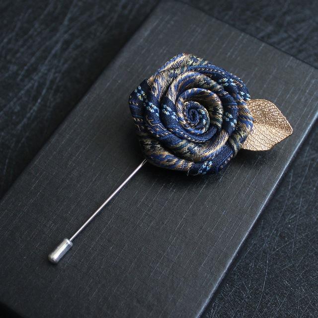 Remiel I Needle Long Upscale Brooches And Pins For Men S Suit Shirt Ribbon Rose Brooch Korean Girls Corsage Pocket Towel Collar