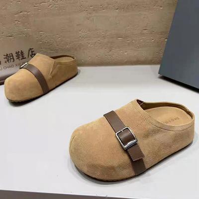 Модные балетки на платформе, женские туфли-мюли со слингом, замшевые тапочки, повседневные, для платья, новые сандалии, 2025, летняя мода, классические, chaussure femme