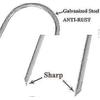 Trampoline Stakes Heavy Duty Tent Pegs, Galvanised U Anchors, 8pcs hwyC