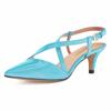 LOSLANDIFEN Women's 5cm Pointed Toe Cross Strap Buckle Sandals Slingback Pumps High Heels Party Wedding Dress Comfortable Shoes