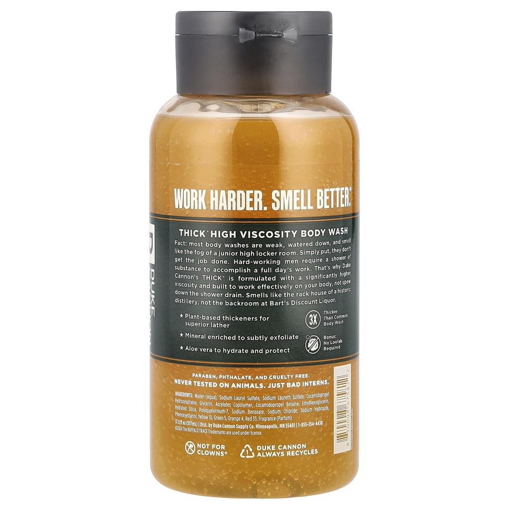 Duke Cannon Supply Co. Thin® Body Wash, Buffalo Trace®, Oak Barrel + Amber, 17.5 Fl Oz (517 Ml)
