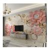 3D Marble Embossed Fashion Flower Mural Living Room TV Background Wall Mural Home Decor