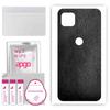 apgo Protective Skin Sticker for the Back Compatible with Motorola One 5G Ace, Wrap Film, Foil, Vinyl - Pattern Black Leather