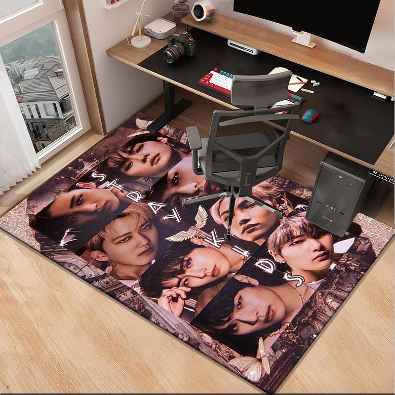 K-pop Group Poses Office Rug Chair Mat, Game Carpet, Suitable for Front Door, Bedroom, Living Room, Desk, Holiday Gift