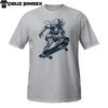 Robot Skateboarder Graphic Short-Sleeve Unisex T-Shirt Cool Urban Streetwear Tee