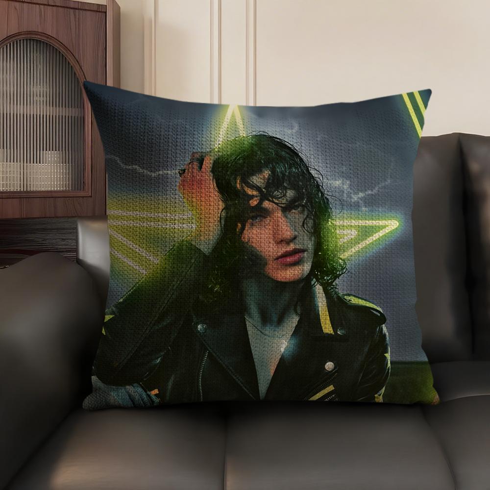 Singer CConan GGray Cushion Cover Natural Linen Organic Fabric DoubleSided Printing Sofa Home Decor Gift Pillow Case