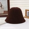 Trendy Outdoor Warm Knitted Hat Korean Edition Solid Color Pot Hat Winter Outdoor Face Small Plain Water Bucket Hat