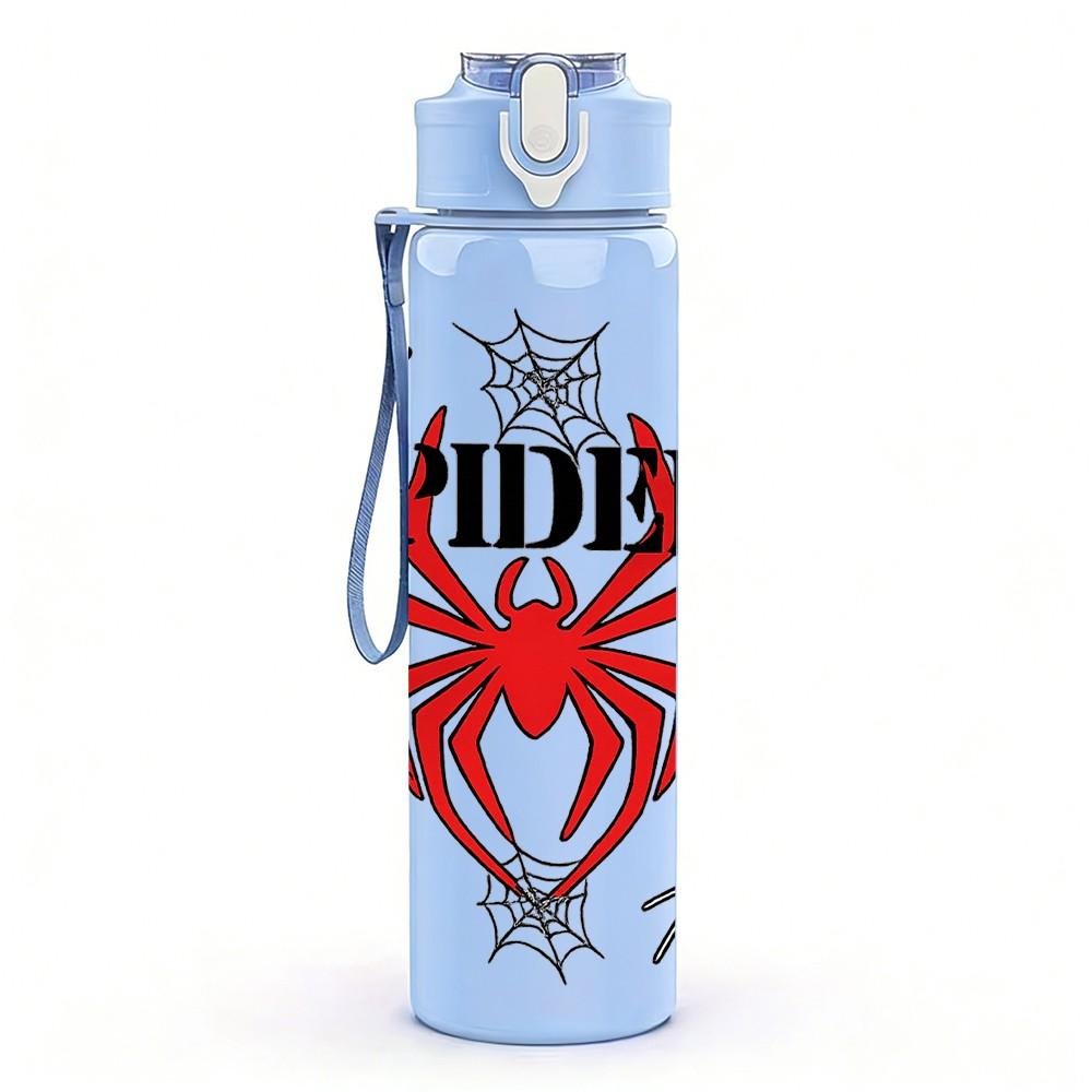 1PC Winter Spider Snow Flake 750ml Color Plastic Sports Water Bottle Leakproof Flip Straw Lid Suitable for Sports Office Home Use