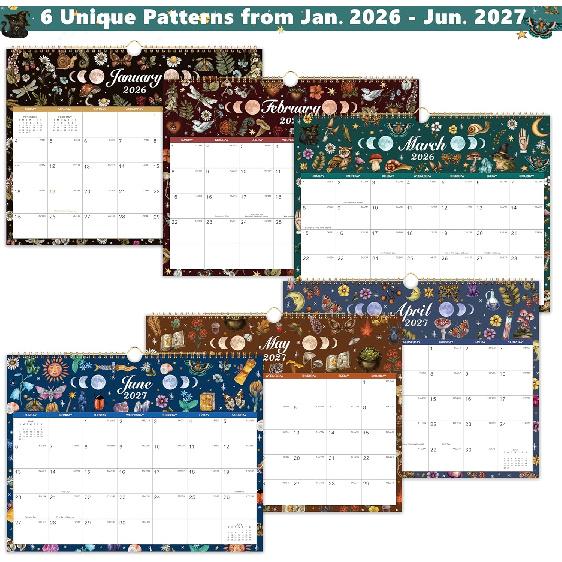 2026-2027 Wall Calendar - 18 Months Wall Calendar from Jan. 2026 - Jun. 2027, 14.7" x 11.5", Premium Thick Paper, Haning Loop for Home & Office
