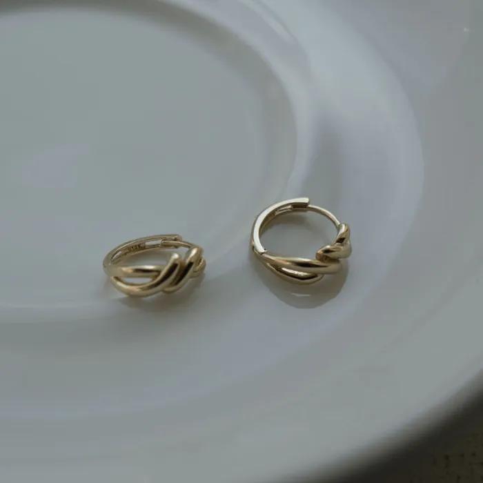 14k rope one touch earrings (1pair)