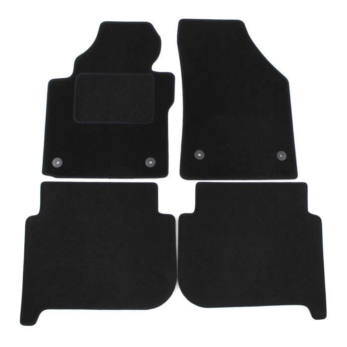Tapis De Sol - VW - Touran 2011-2015 - Velours Noir - Ajustement Précis - Antidérapant