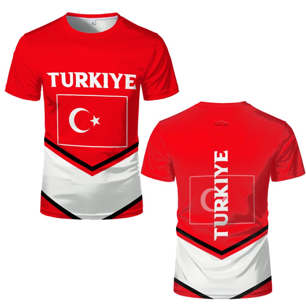 Turkish Graffiti-style Printed T-shirt Men's Turkish Flag Graphic O-Neck Tee Unisex Breathable Sports Casual Short-sleeved Top
