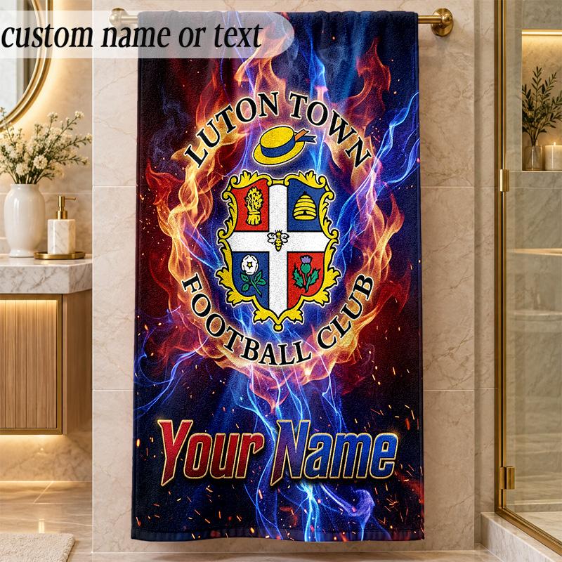 Beach TowelLuton Town Custom Name Text Personalized Soft Towel for Beach Pool Indoor Home Decor Gift
