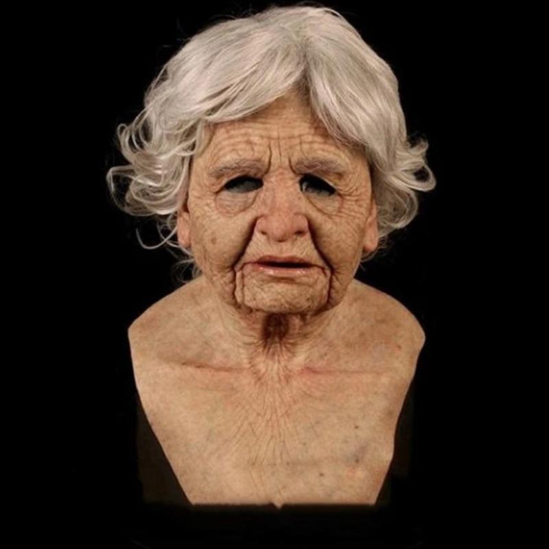 Halloween Cosplay Party Bar Cool Dress Up Mask Handsome Personality Young Grandma Grandpa Mask