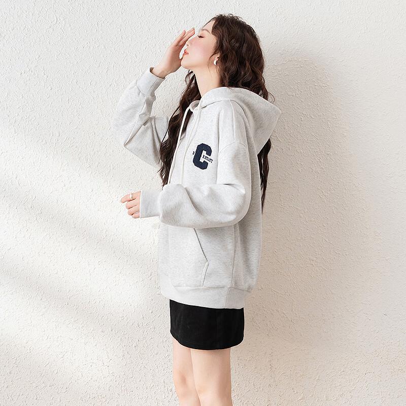 Женская толстовка с капюшоном TonLion 2025 с вышивкой букв из махровой ткани