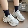 Женская обувь на шнуровке, женская обувь из вулканизированной сетки, осенние дышащие женские кроссовки, женская спортивная обувь с губчатой подошвой