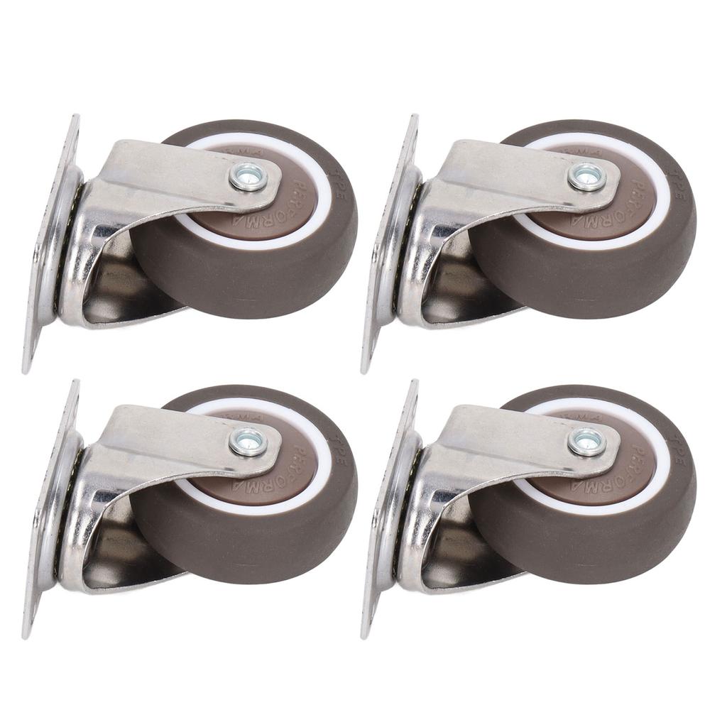 4 шт. сверхмощные ролики с пластинами, мягкие резиновые хромированные ударопрочные 2-дюймовые колесики для мебели