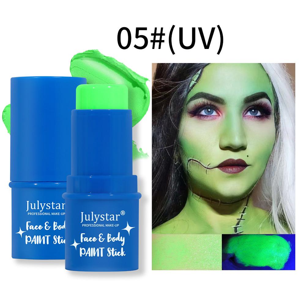Julystar Halloween Body Painting Cream Facial Water-Soluble Fluorescent Face Stage Painting Stick