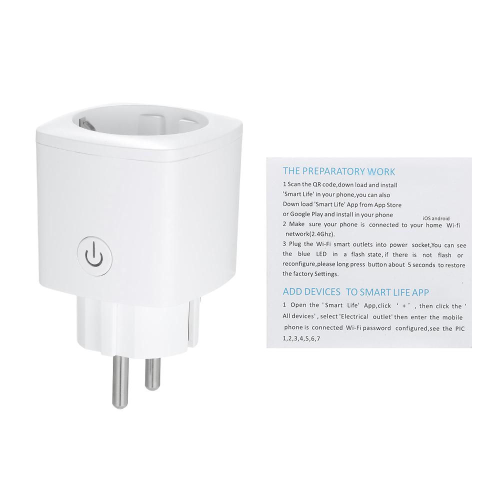 Умная вилка Wi-Fi, беспроводная розетка Wi-Fi, приложение, дистанционное управление, голосовое управление, функция расписания, умная функция