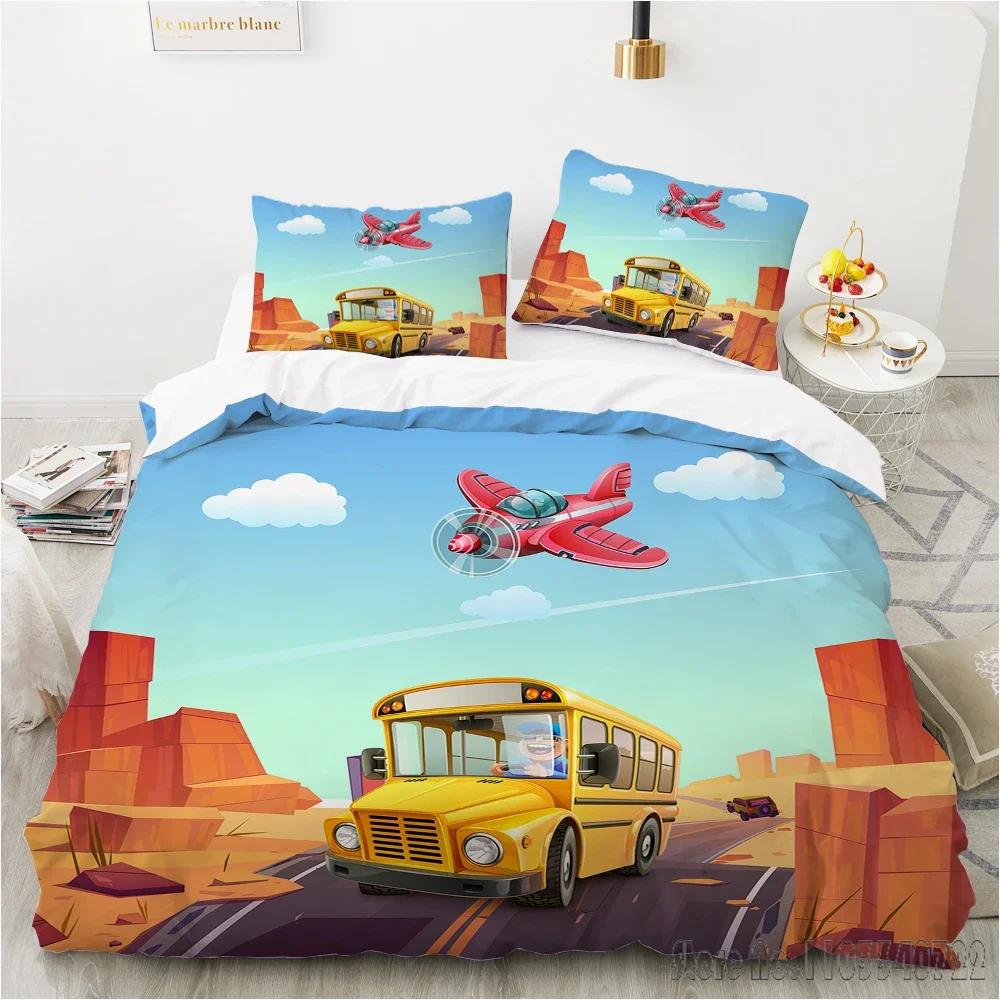 Cartoon Fast Speed Car King  Duvet Cover Set HD Comforter Cover for Kids Bedding Sets Bedclothes Bedroom Decor