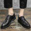 Fashion Business Formal Leather Shoes Men Lace Up Spring Men Shoes Low-top Solid Wedding Shoes Color Fashion Oxford Pointed Office Shoes