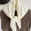 Solid Color Triangular Short Shawl Warm False Collar Wool Blend Scarf Cashmere-like Multi-functional Scarf Women's Wear