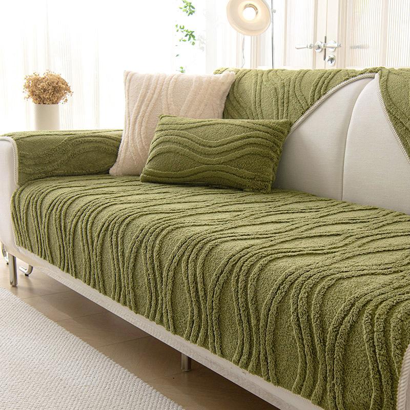 Мягкий и толстый чехол для диванной подушки на зиму - Современный простой и нескользящий дизайн - Чехол для сиденья дивана