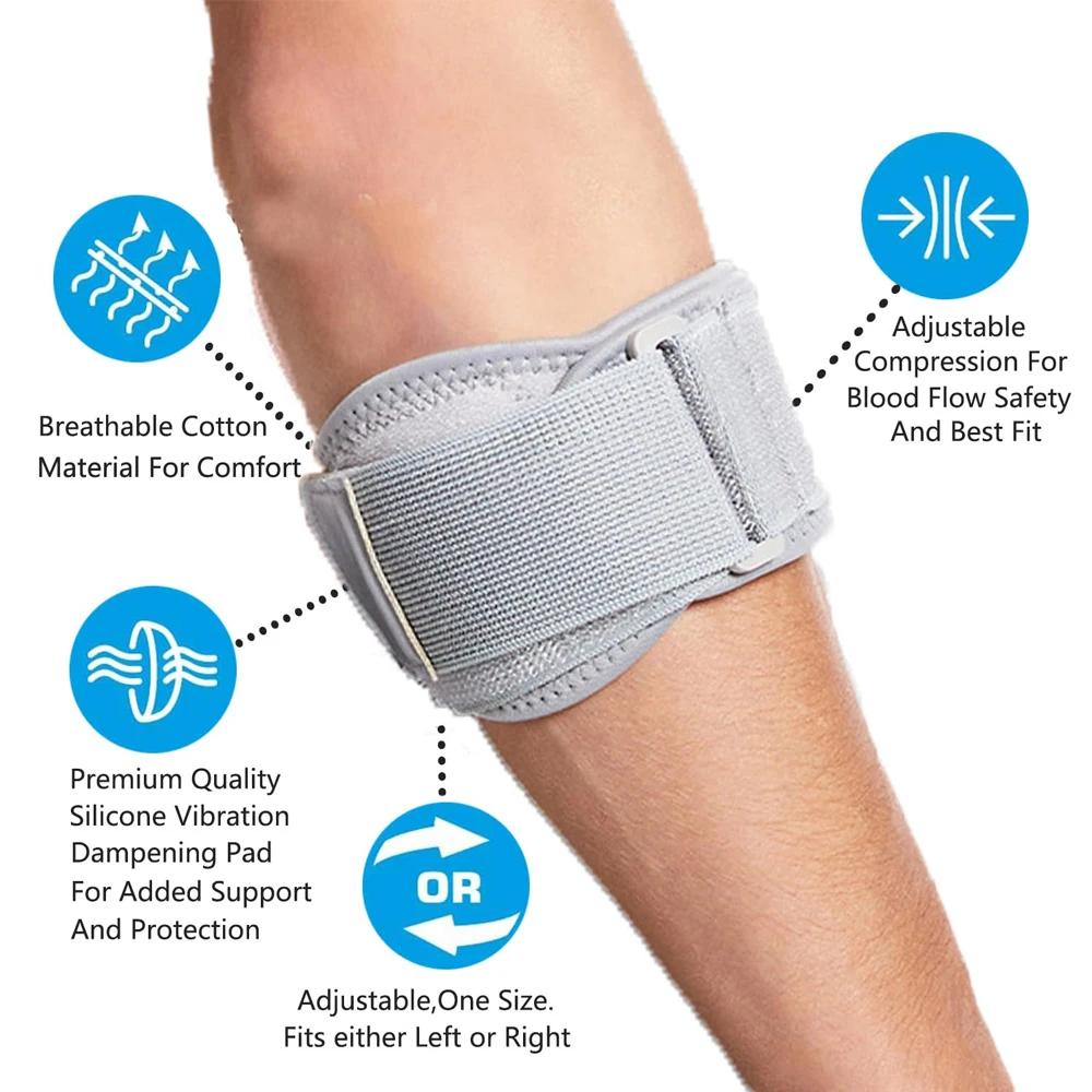 1 шт. Регулируемый локтевой бандаж с поддержкой из ЭВА-подушечки для теннисного локтя, тендинита, силовых тренировок, гольфа, давящая лента