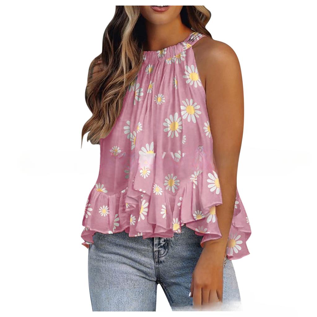 YYFS Женская мода повседневная летняя весна однотонные принты без рукавов с висячим вырезом блузки и рубашки