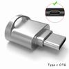 Адаптер Type C OTG для TF Картридер для карт памяти Micro-SD для Samsung Huawei Xiaomi Алюминиевый картридер для Micro TF Microsd Ноутбук